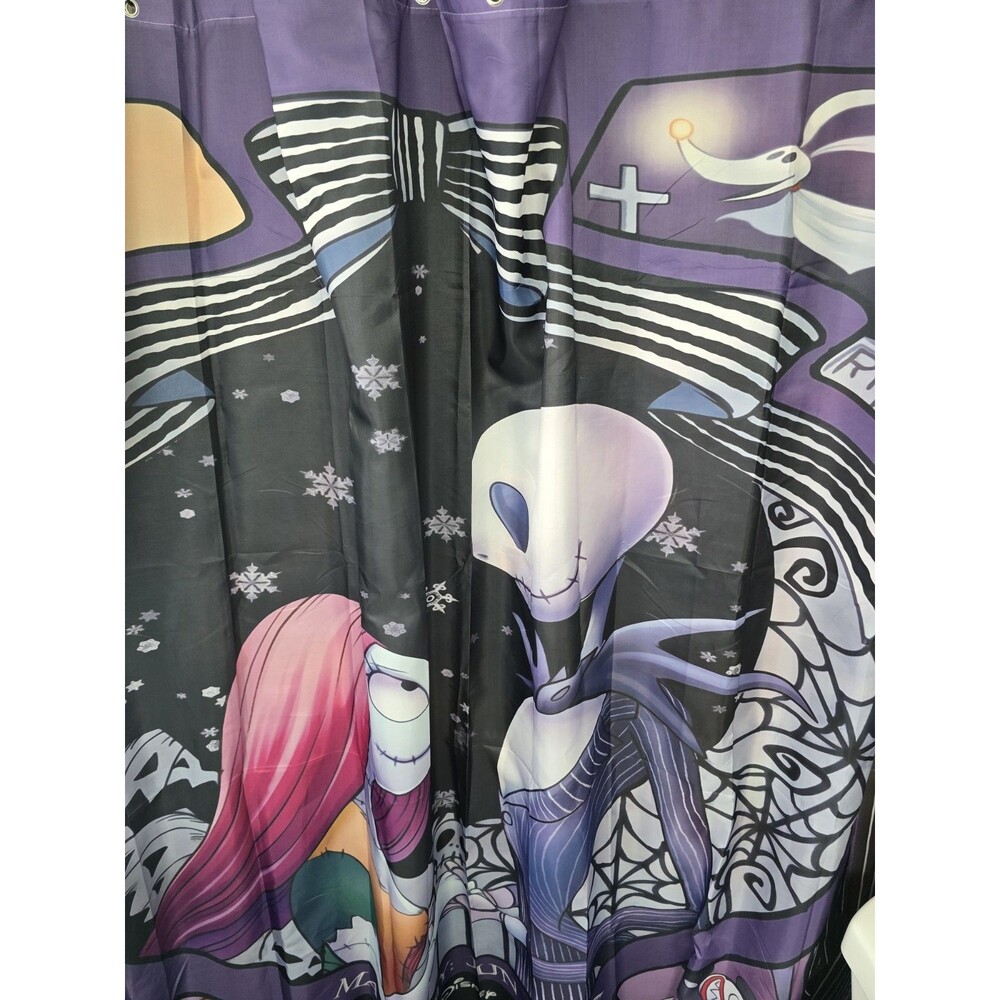 TokyoPop Manga Nightmare Before Christmas Shower Curtain Panel 72 x 72 Halloween